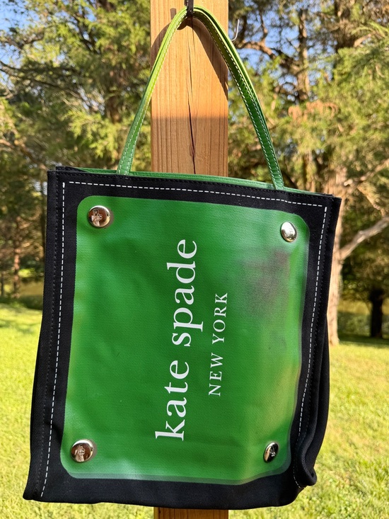 kate spade Handbags - kate spade Green & Black Canvas Tote